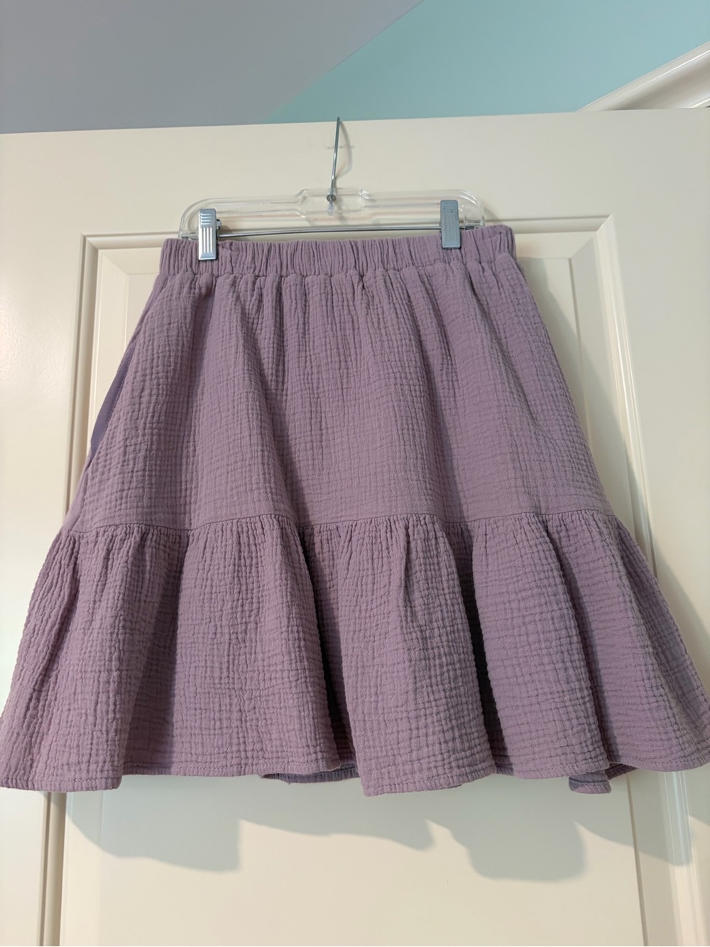 Listicle Lavender Knee-Length Tiered Circle A-Line Skirt Size S